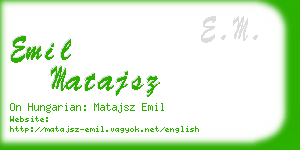 emil matajsz business card